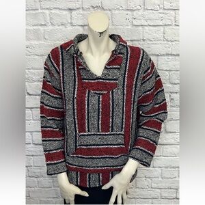 SUNSPECS MULTI COLIR STRIPED LONG SLEEVE BAHA HOODIE SWEATER SIZE M